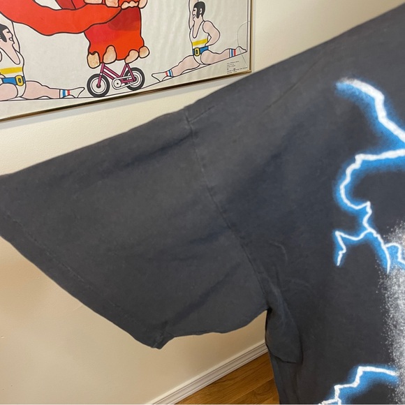 Vintage American Thunder Front/Back Lighting Born Country T-Shirt 100 Cotton - Picture 4 of 14